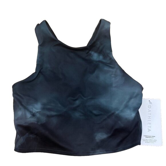 Athleta Tops - Athleta Womens XS Conscious Crop Printed A-C Top Blue/Green NEW WITH TAGS